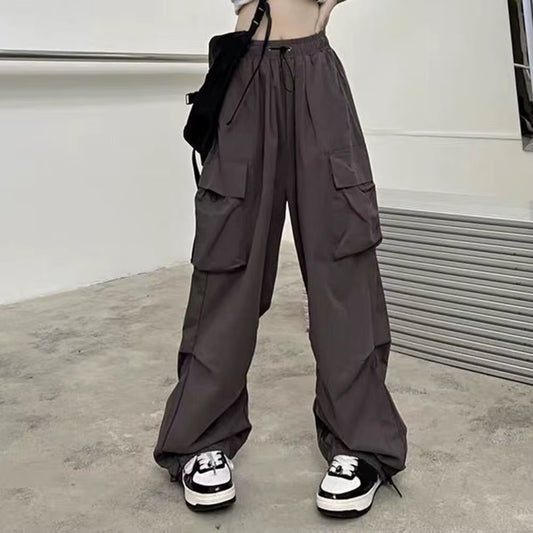 Women Cargo Pants Hip Hop Baggy Multi Pockets Women Pants Elastic Waist Loose Breathable Lady Trousers Women Clothes